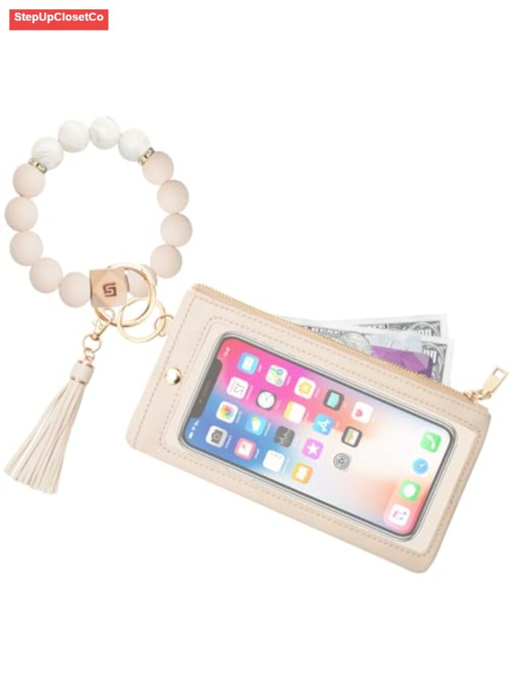 Silicone Bracelet Wristlet Keychain Wallet RFID Blocking Credit Card Holder